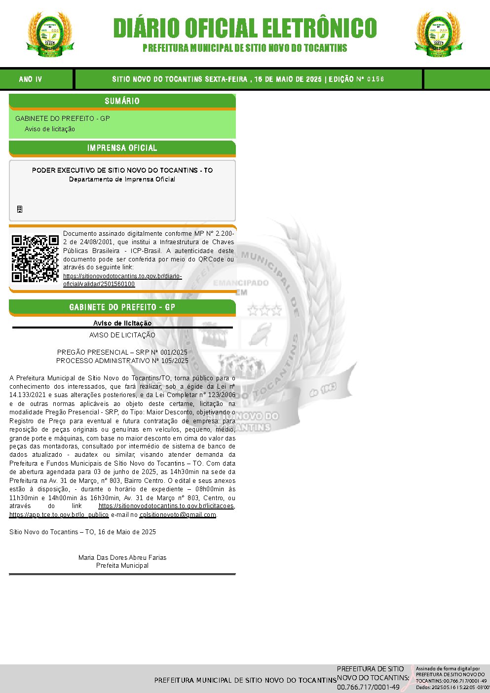 Diário Oficial - Edição 156