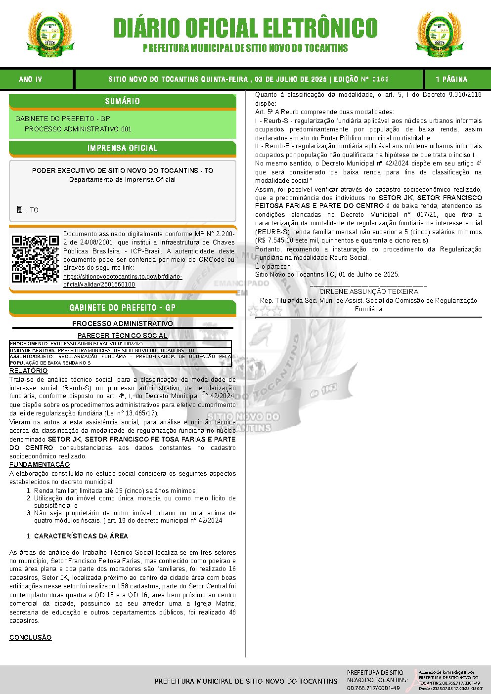 Diário Oficial - Edição 166