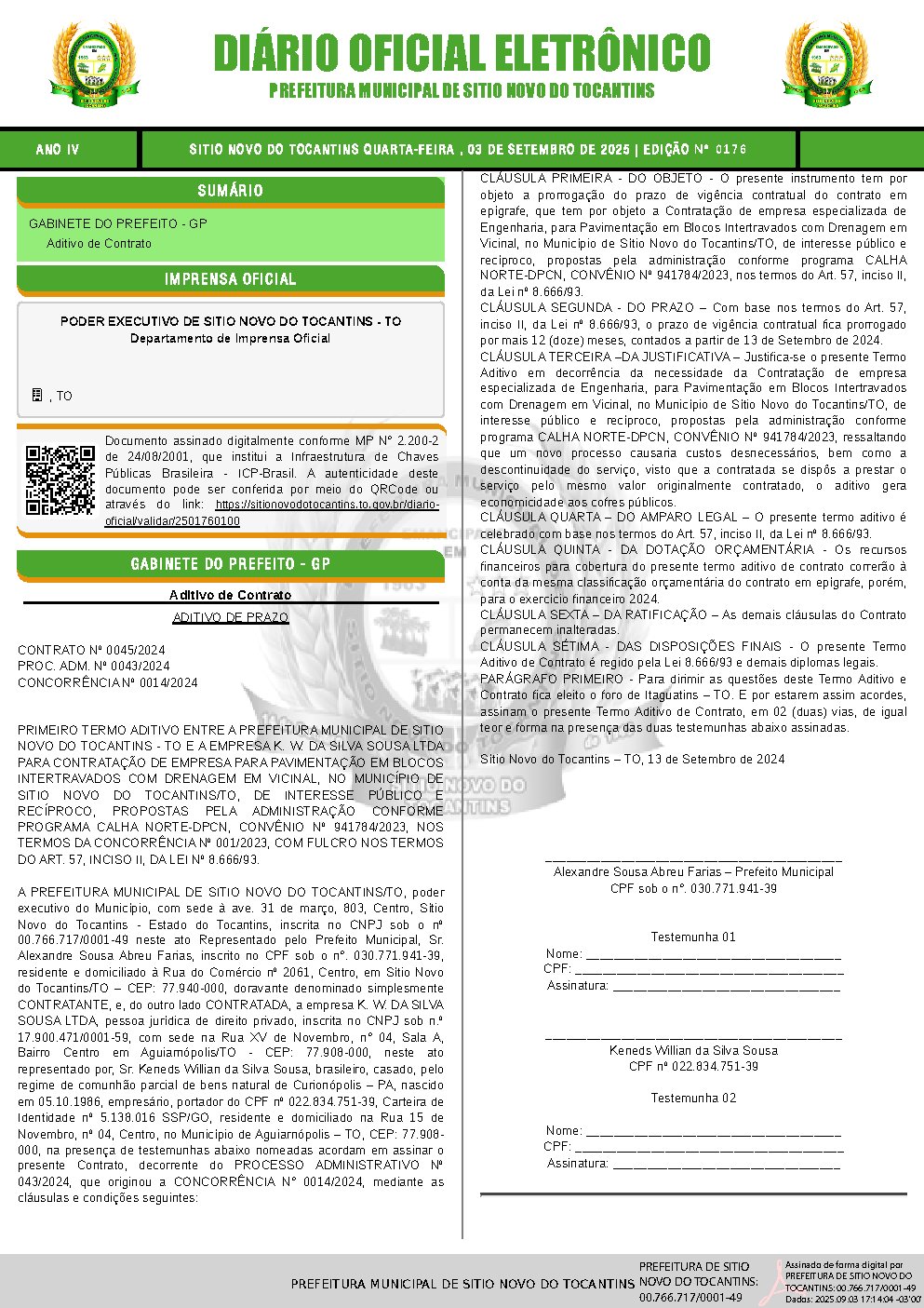 Diário Oficial - Edição 176