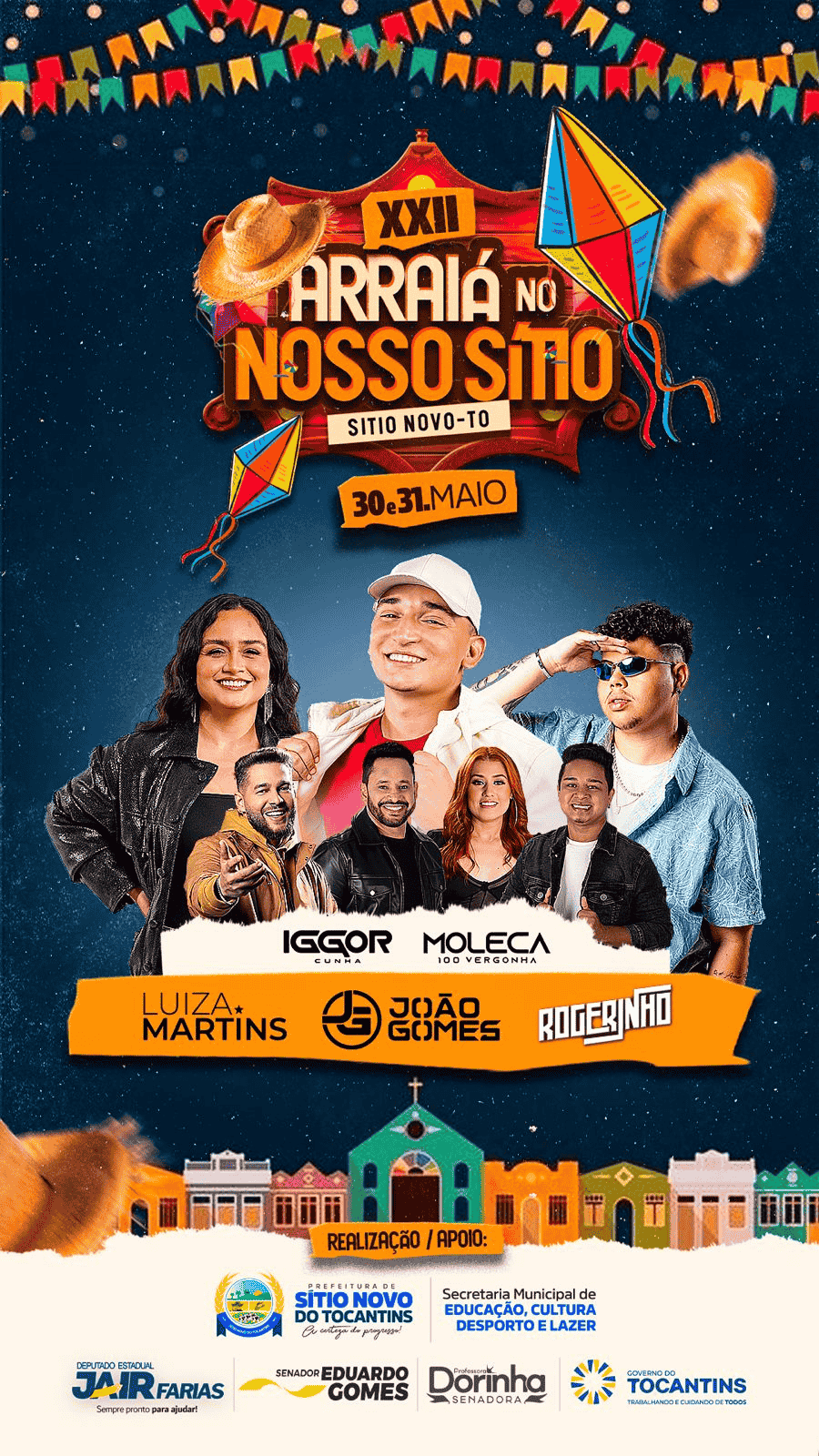 Programação do Arraiá no nosso Sítio